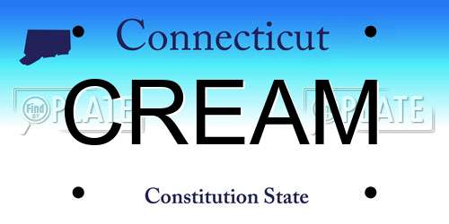 CREAM Connecticut License Plate