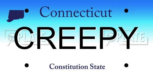 CREEPY Connecticut License Plate