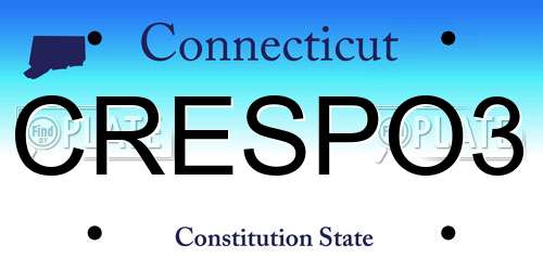 CRESPO3 Connecticut License Plate
