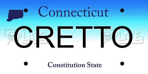 CRETTO Connecticut License Plate
