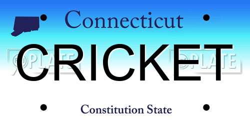 CRICKET Connecticut License Plate