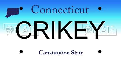 CRIKEY Connecticut License Plate