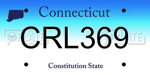 CRL369 Connecticut License Plate