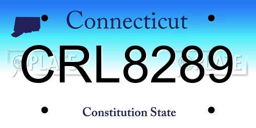 CRL8289 Connecticut License Plate