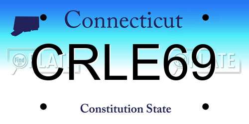 CRLE69 Connecticut License Plate