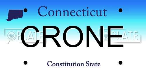 CRONE Connecticut License Plate