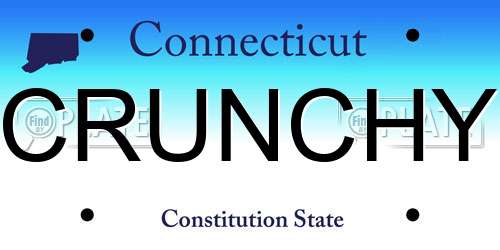 CRUNCHY Connecticut License Plate