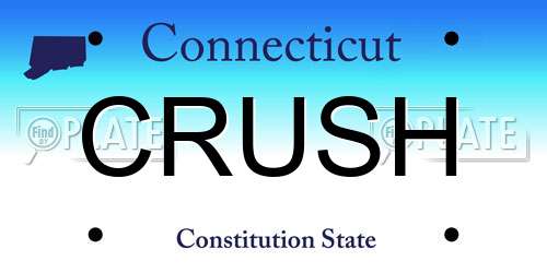CRUSH Connecticut License Plate