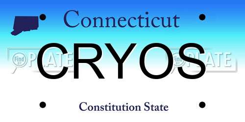 CRYOS Connecticut License Plate