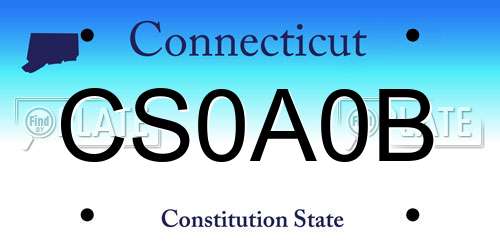 CS0A0B Connecticut License Plate