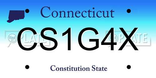 CS1G4X Connecticut License Plate