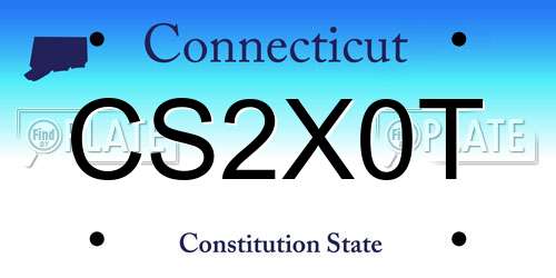 CS2X0T Connecticut License Plate