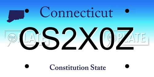 CS2X0Z Connecticut License Plate