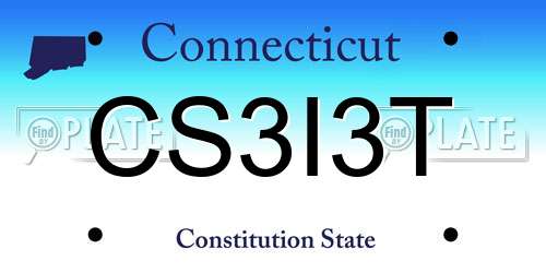 CS3I3T Connecticut License Plate