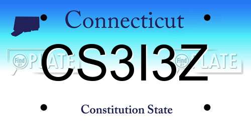 CS3I3Z Connecticut License Plate