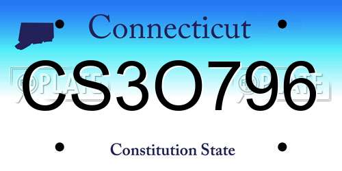 CS3O796 Connecticut License Plate