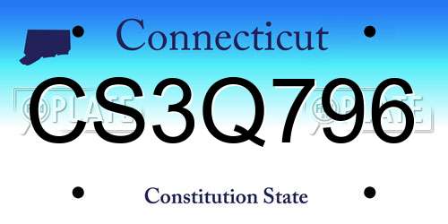 CS3Q796 Connecticut License Plate