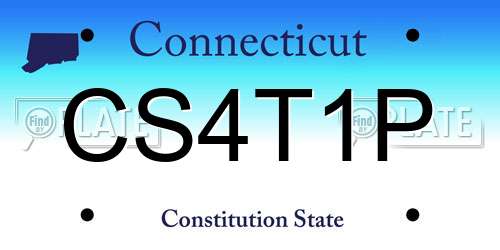CS4T1P Connecticut License Plate