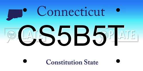 CS5B5T Connecticut License Plate