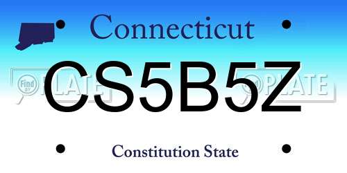 CS5B5Z Connecticut License Plate