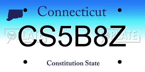 CS5B8Z Connecticut License Plate