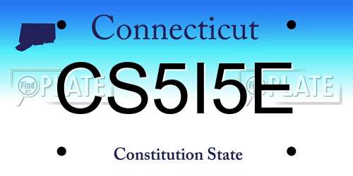 CS5I5E Connecticut License Plate