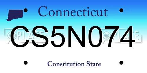 CS5N074 Connecticut License Plate