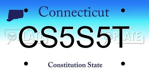 CS5S5T Connecticut License Plate