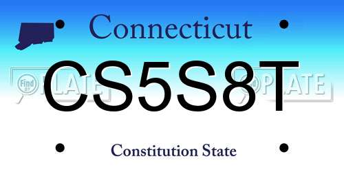 CS5S8T Connecticut License Plate
