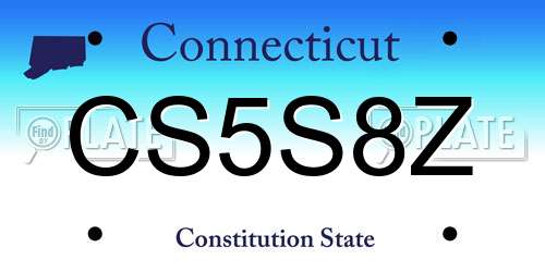 CS5S8Z Connecticut License Plate