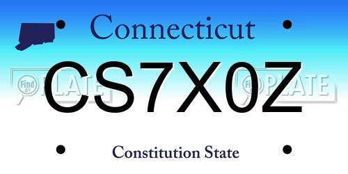 CS7X0Z Connecticut License Plate