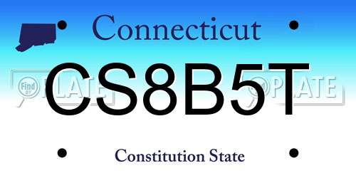 CS8B5T Connecticut License Plate