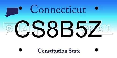 CS8B5Z Connecticut License Plate