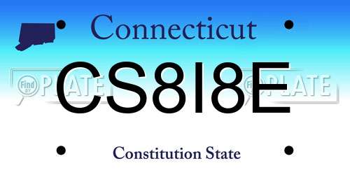 CS8I8E Connecticut License Plate