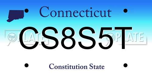 CS8S5T Connecticut License Plate