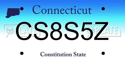 CS8S5Z Connecticut License Plate