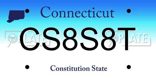 CS8S8T Connecticut License Plate