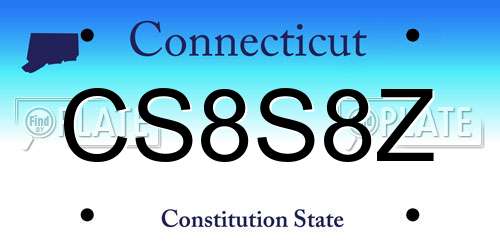 CS8S8Z Connecticut License Plate