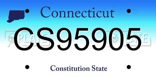 CS95905 Connecticut License Plate