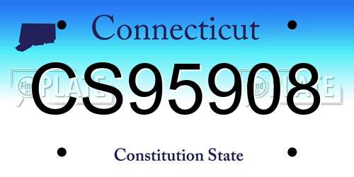 CS95908 Connecticut License Plate