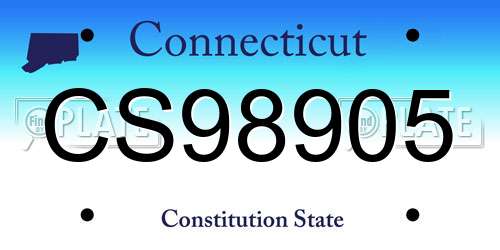 CS98905 Connecticut License Plate