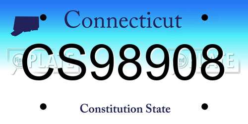 CS98908 Connecticut License Plate