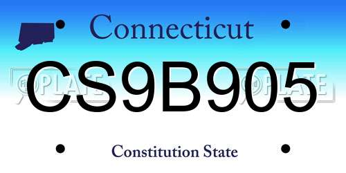 CS9B905 Connecticut License Plate