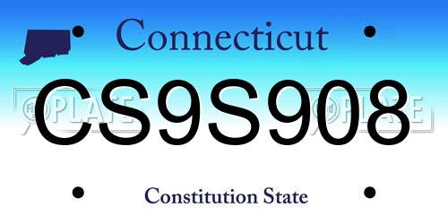 CS9S908 Connecticut License Plate