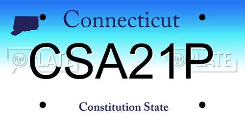 CSA21P Connecticut License Plate