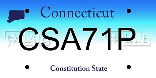 CSA71P Connecticut License Plate