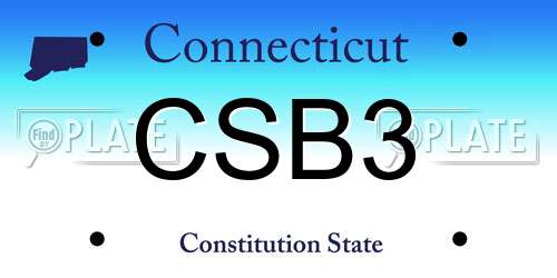 CSB3 Connecticut License Plate