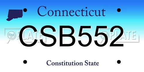 CSB552 Connecticut License Plate
