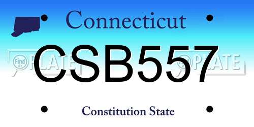 CSB557 Connecticut License Plate