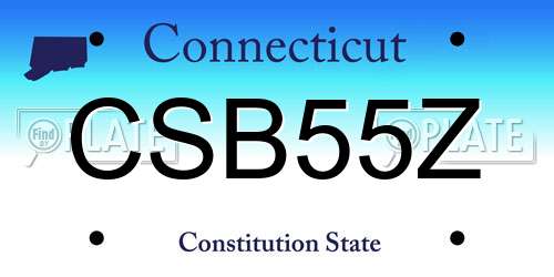 CSB55Z Connecticut License Plate